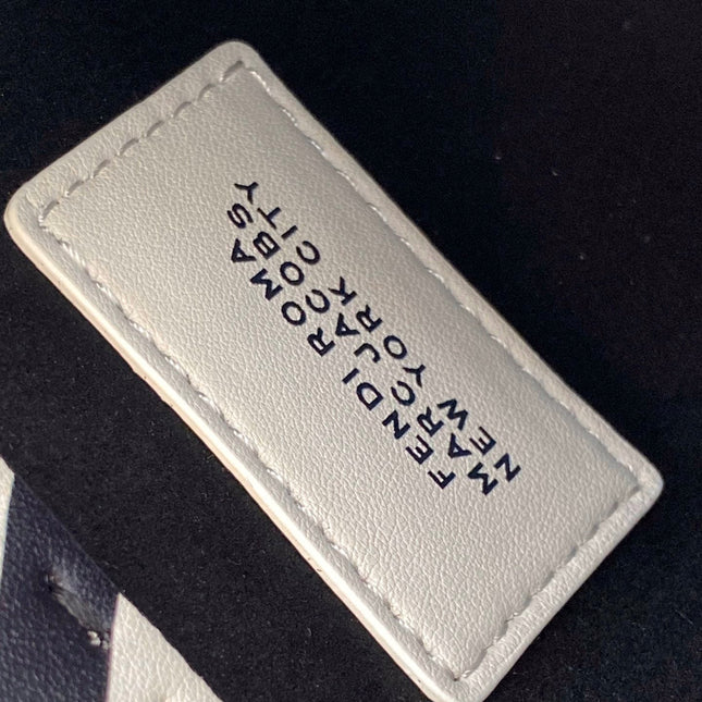 MINI SUNSHINE SHOPPER BAG 18 IN WHITE MIX BLACK SMOOTH CALFSKIN