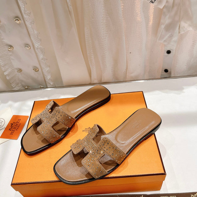 0RAN SANDAL CARAMEL LAMBSKIN ATTACH CRYSTALS