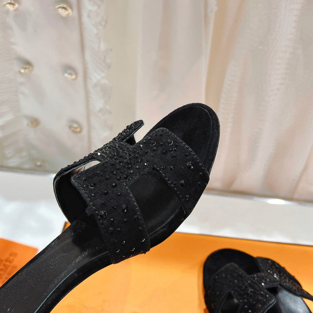 0ASIS SANDALS LAMBSKIN ATTACH CRYSTAL-BLACK