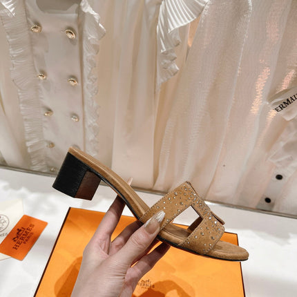 0ASIS SANDALS BRIGHT ORANGE LAMBSKIN ATTACH CRYSTAL