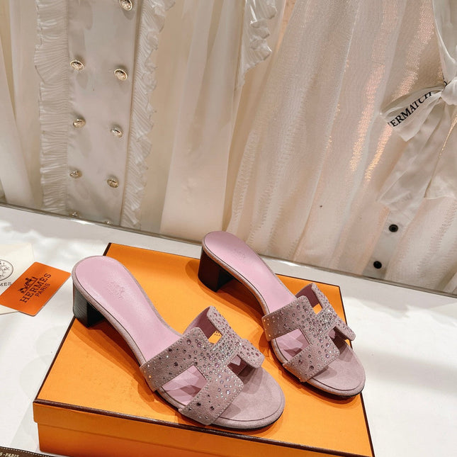 0ASIS SANDALS PASTEL PINK LAMBSKIN ATTACH CRYSTAL