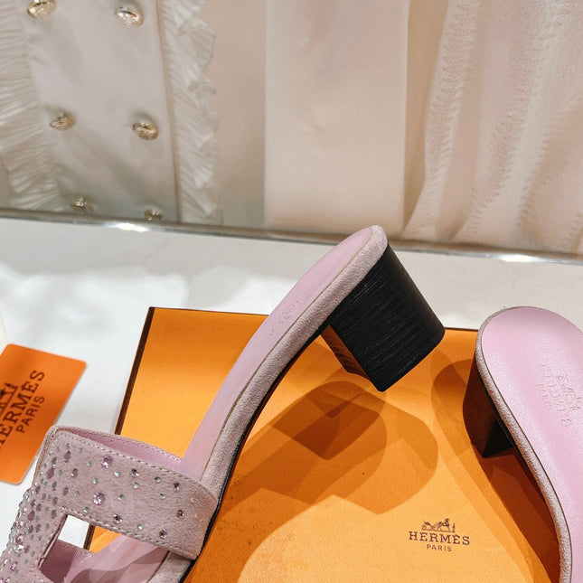 0ASIS SANDALS PASTEL PINK LAMBSKIN ATTACH CRYSTAL