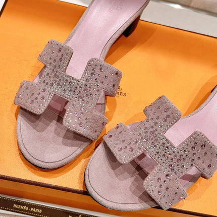 0ASIS SANDALS PASTEL PINK LAMBSKIN ATTACH CRYSTAL