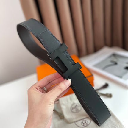 HM CONSTANCE BELT BUCKLE & REVERSIBLE CHOCOLATE BROWN AND BLACK LEATHER STRAP 38MM