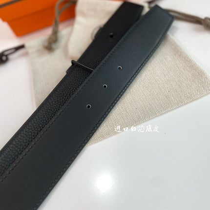 HM CONSTANCE BELT BUCKLE & REVERSIBLE  BLACK LEATHER STRAP 38MM