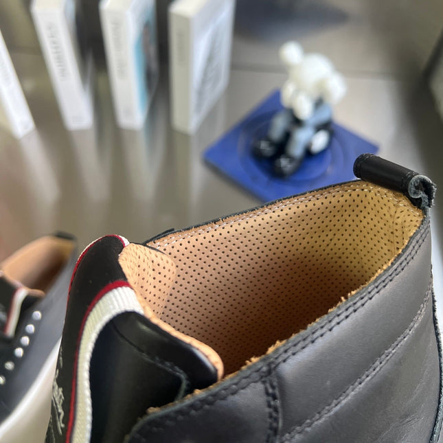 FIQUE A VONTADE SLIP-ON SNEAKERS IN BLACK SHINY CALFSKIN