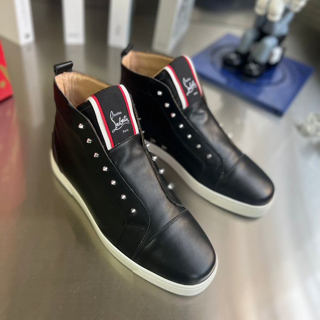 FIQUE A VONTADE SLIP-ON SNEAKERS IN BLACK SHINY CALFSKIN