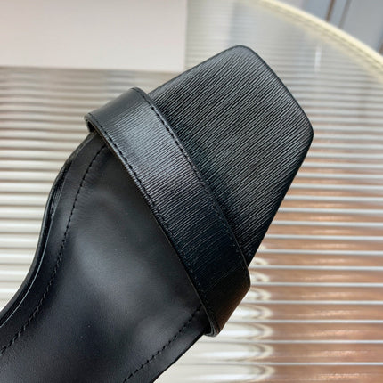 BALMAIN 25S METAL BUCKLE HIGH HEELS 95MM IN BLACK CALFSKIN