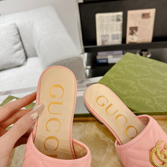 GG EXCLUSIVE SLIDE SANDAL LIGHT PINK CALFSKIN