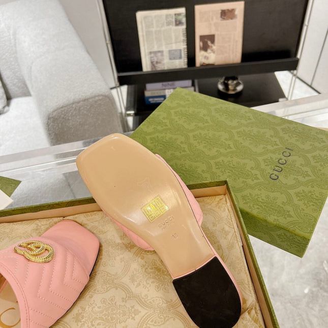 GG EXCLUSIVE SLIDE SANDAL LIGHT PINK CALFSKIN