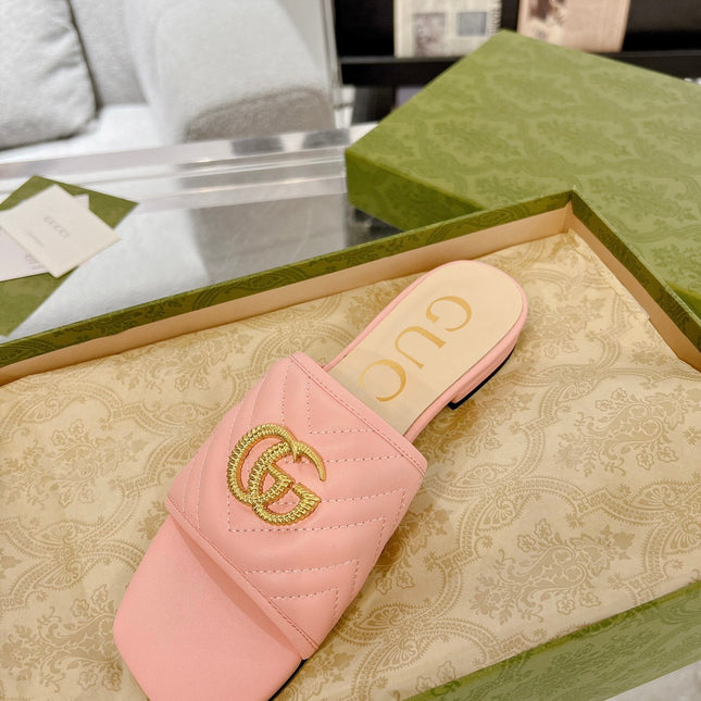 GG EXCLUSIVE SLIDE SANDAL LIGHT PINK CALFSKIN
