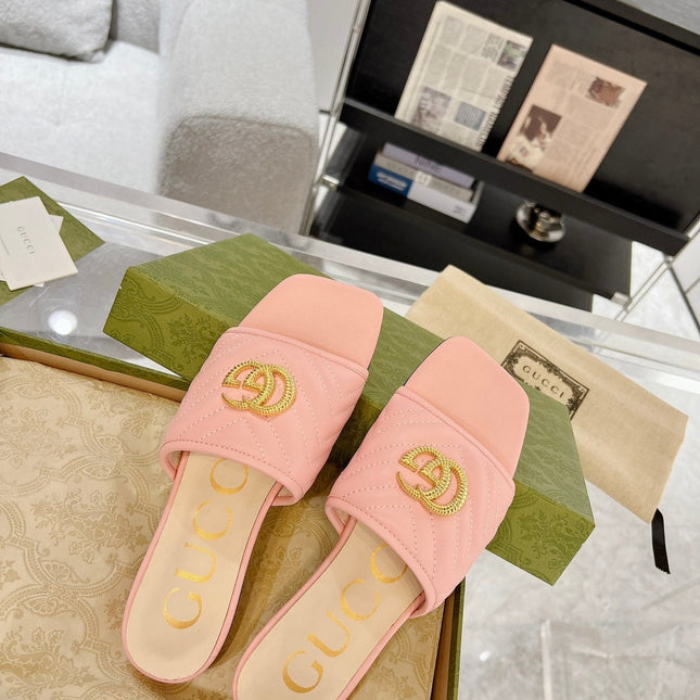 GG EXCLUSIVE SLIDE SANDAL LIGHT PINK CALFSKIN