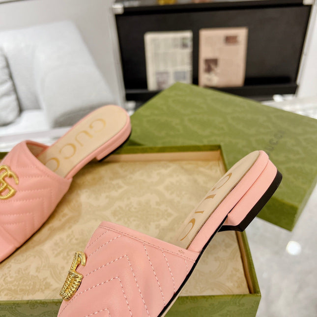 GG EXCLUSIVE SLIDE SANDAL LIGHT PINK CALFSKIN