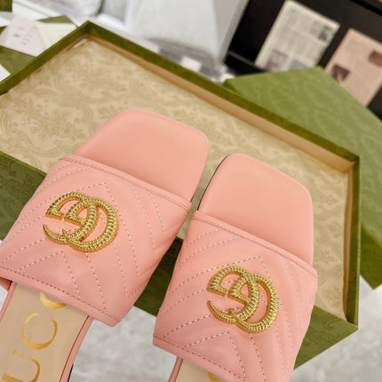 GG EXCLUSIVE SLIDE SANDAL LIGHT PINK CALFSKIN