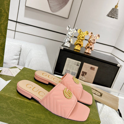 GG EXCLUSIVE SLIDE SANDAL LIGHT PINK CALFSKIN