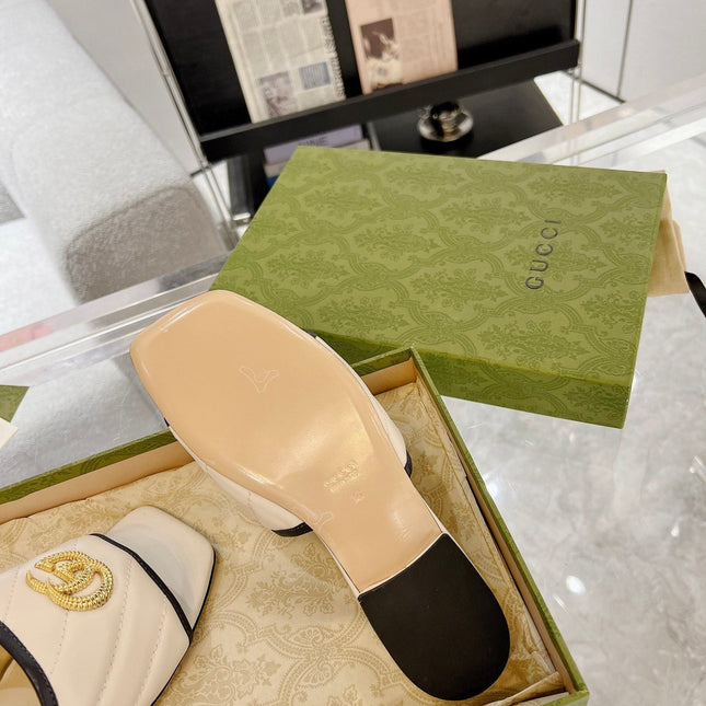 GG EXCLUSIVE SLIDE SANDAL IVORY CALFSKIN