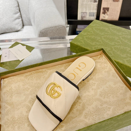 GG EXCLUSIVE SLIDE SANDAL IVORY CALFSKIN