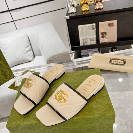 GG EXCLUSIVE SLIDE SANDAL IVORY CALFSKIN
