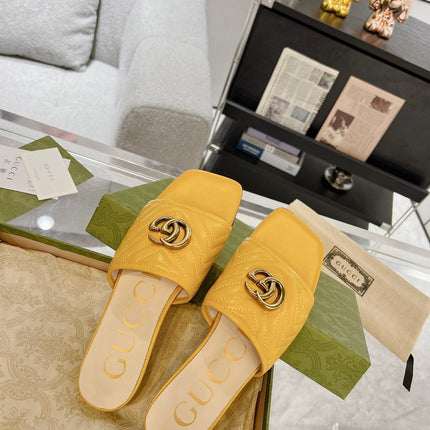 GG EXCLUSIVE SLIDE SANDAL AMBER CALFSKIN