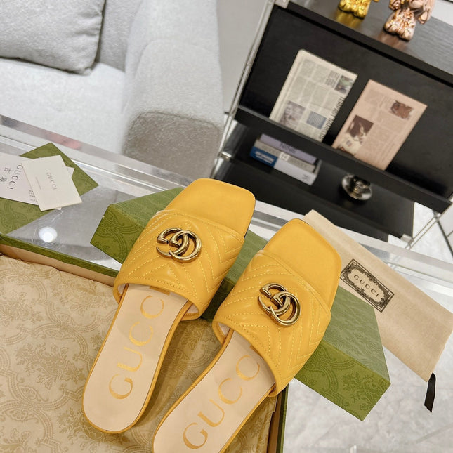 GG EXCLUSIVE SLIDE SANDAL AMBER CALFSKIN