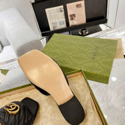 GG EXCLUSIVE SLIDE SANDAL BLACK CALFSKIN