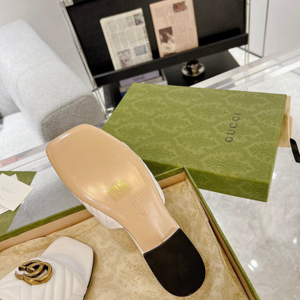 GG EXCLUSIVE SLIDE SANDAL CREAMY WHITE CALFSKIN