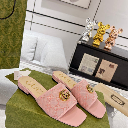 GG EXCLUSIVE SLIDE SANDAL LIGHT PINK FABRIC