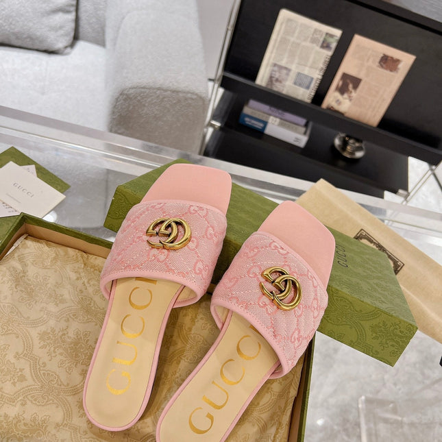 GG EXCLUSIVE SLIDE SANDAL LIGHT PINK FABRIC