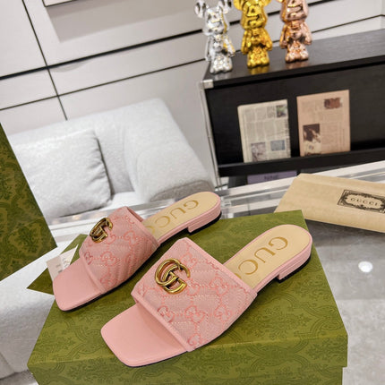 GG EXCLUSIVE SLIDE SANDAL LIGHT PINK FABRIC