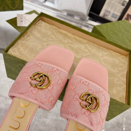 GG EXCLUSIVE SLIDE SANDAL LIGHT PINK FABRIC