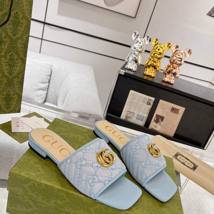 GG EXCLUSIVE SLIDE SANDAL SKY FABRIC