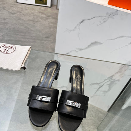 Gigi 50 Sandal Black Calfskin