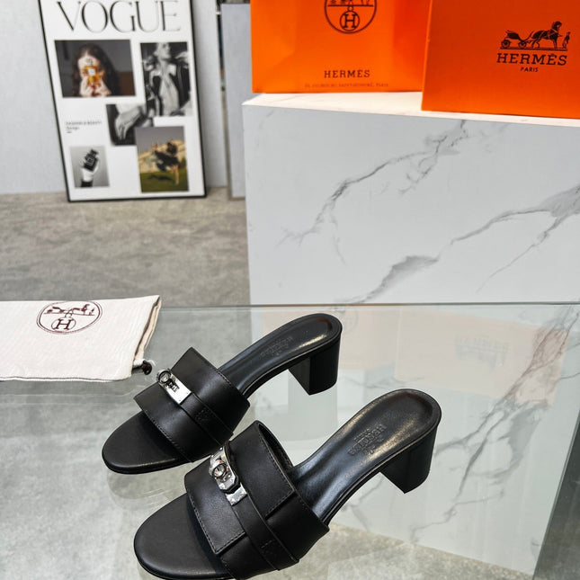Gigi 50 Sandal Black Calfskin