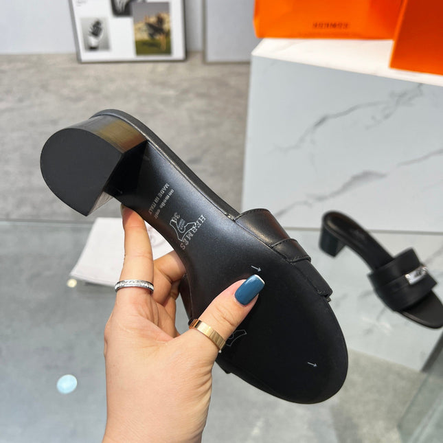 Gigi 50 Sandal Black Calfskin