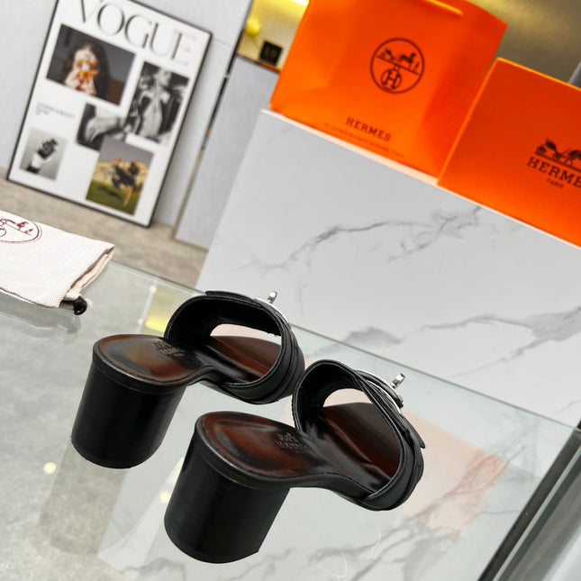 Gigi 50 Sandal Black Calfskin