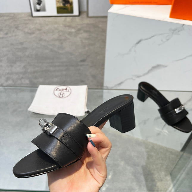 Gigi 50 Sandal Black Calfskin