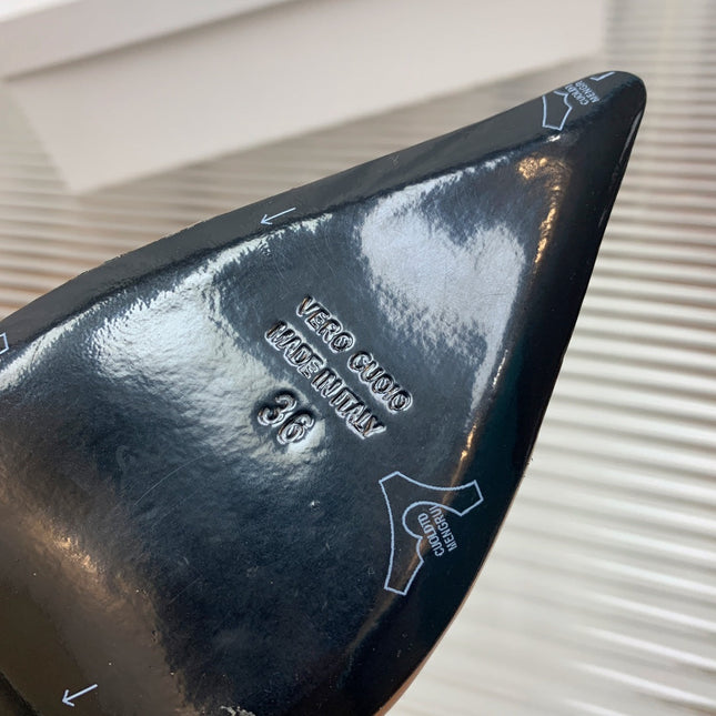 BALMAIN 25S SLINGBACK SHOES 95MM IN DARK BROWN CALFSKIN