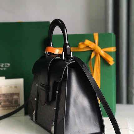 SAÏGON PM BAG 28 IN BLACK GOYARDINE CANVAS AND CALFSKIN