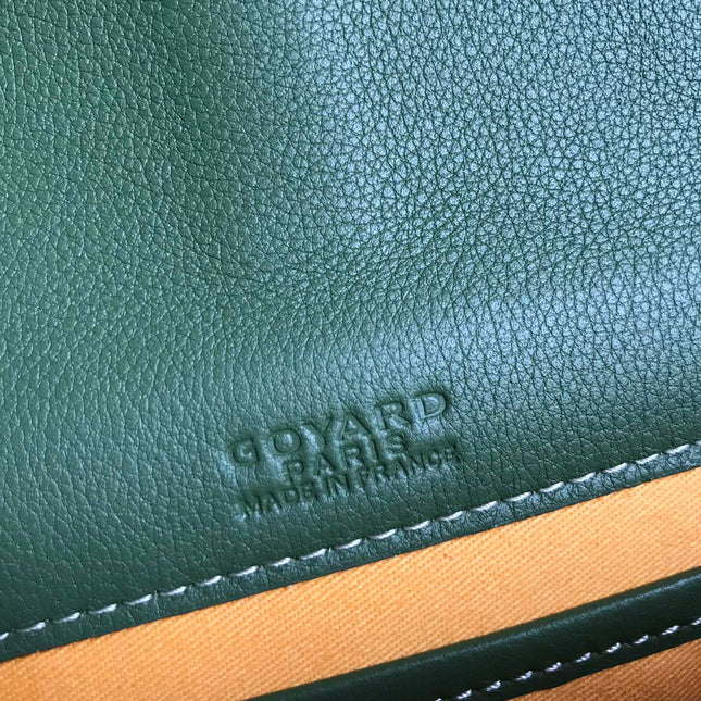 BELVEDERE MM BAG 21 IN GREEN GOYARDINE CANVAS AND CALFSKIN
