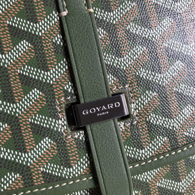BELVEDERE MM BAG 21 IN GREEN GOYARDINE CANVAS AND CALFSKIN