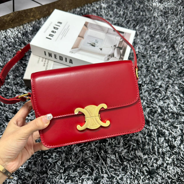 TRIOMPHE TEEN 18 CHERRY RED COWHIDE LEATHER