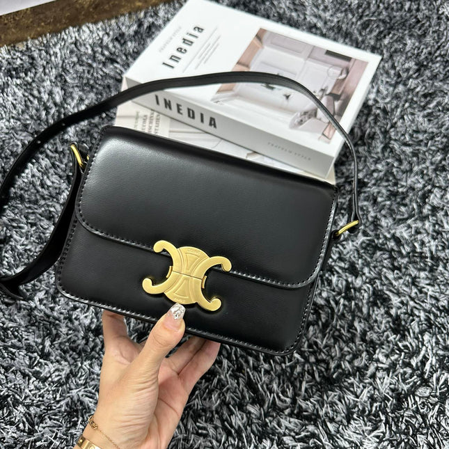 TRIOMPHE TEEN 18 BLACK COWHIDE LEATHER