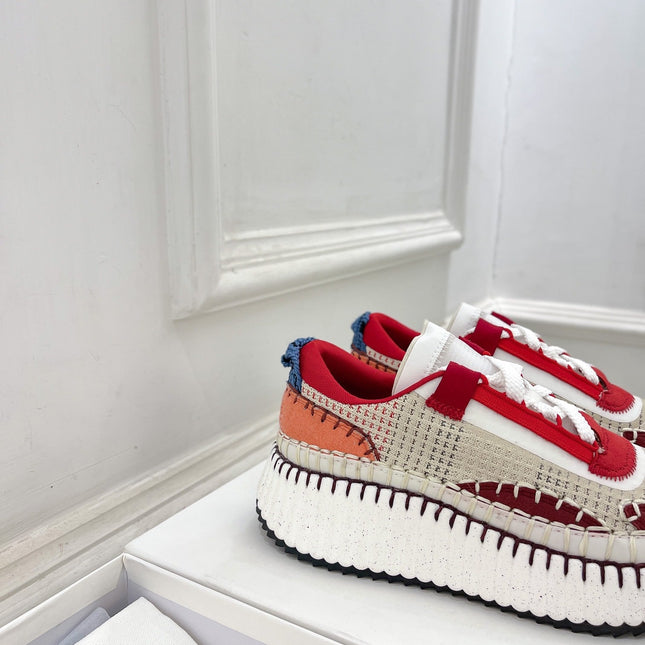 NAMA SNEAKER IN CHERRY RED MIX COLORFUL SPECIAL FABRIC