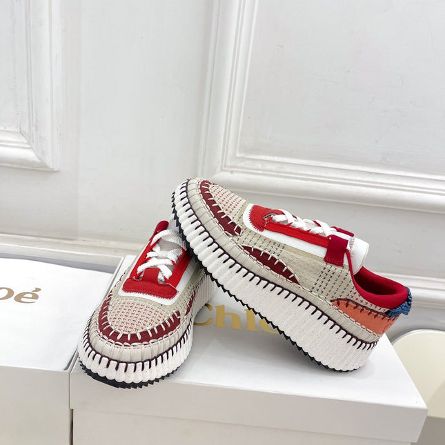 NAMA SNEAKER IN CHERRY RED MIX COLORFUL SPECIAL FABRIC