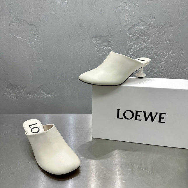 LW TOY MULE 55 WHITE CALFSKIN