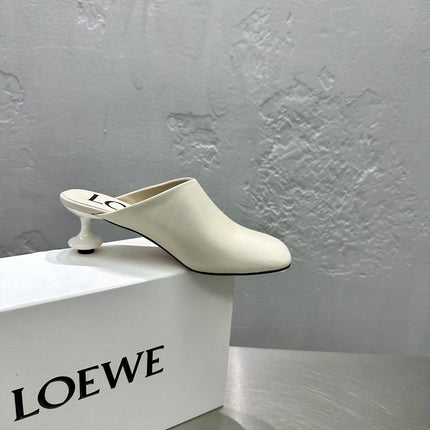 LW TOY MULE 55 WHITE CALFSKIN