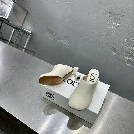 LW TOY MULE 55 WHITE CALFSKIN