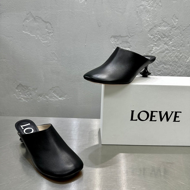 LW TOY MULE 55 BLACK CALFSKIN