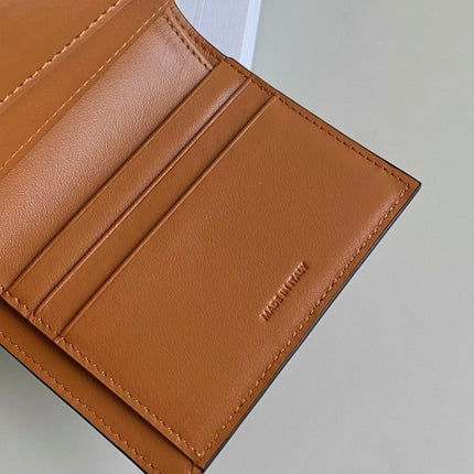 TRIPHOME 10 TRIFOLD WALLET CALFSKIN CINNAMON BROWN