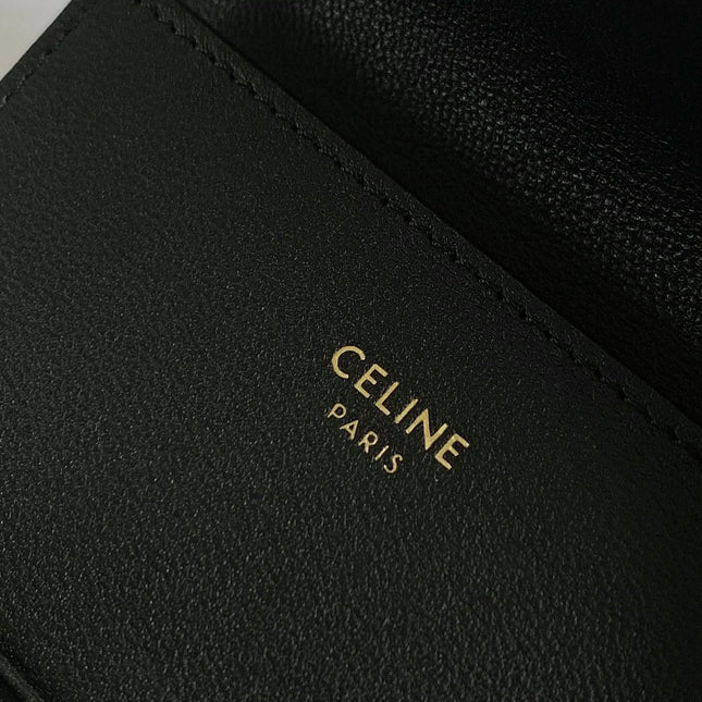 TRIOMPHE 9 WALLET TWO-IN-ONE BLACK CALFSKIN